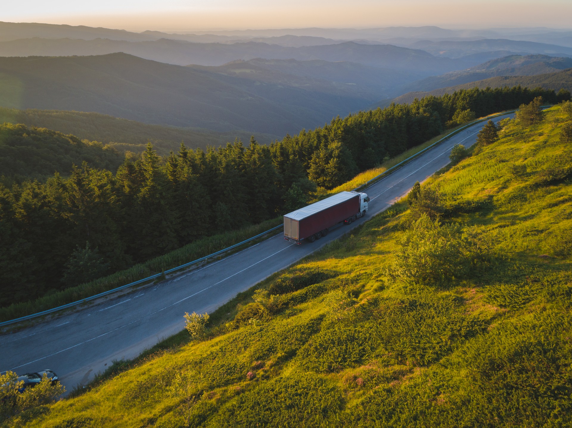 Drone follows truck